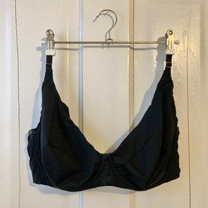 Deja Day 36G Second Skin Black Recycled Plunge Bra 36DDDD